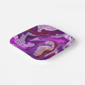 パープルレッド抽象芸術モダン大理石の流体アート ペーパープレート (傾斜あり)