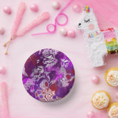 パープルレッド抽象芸術モダン大理石の流体アート ペーパーボウル (パーティー)