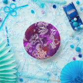 パープルレッド抽象芸術モダン大理石の流体アート ペーパーボウル (パーティー)