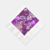 パープルレッド抽象芸術モダン大理石の流体アート 縁ありランチョンナプキン (角)
