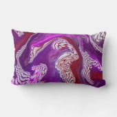 パープルレッド抽象芸術モダン流体アートマーブルスロー ランバークッション (裏面)