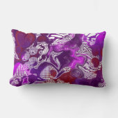 パープルレッド抽象芸術モダン流体アートマーブルスロー ランバークッション (正面)