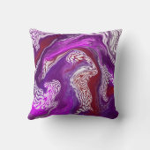 パープルレッド抽象芸術モダン流体アートマーブル クッション (裏面)