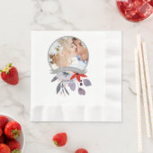 パープルレッド赤面ピンクブルーフローラリース結婚ズ 縁ありランチョンナプキン (インサイチュ)