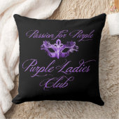 パープルレディースクラブパープルブラック枕への情熱 クッション (ブランケット)