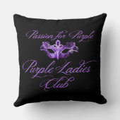 パープルレディースクラブパープルブラック枕への情熱 クッション (裏面)
