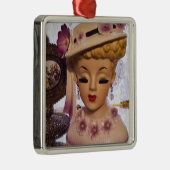 パープルレディーヘッド花瓶花の香水ボトル メタルオーナメント (右)