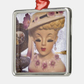 パープルレディーヘッド花瓶花の香水ボトル メタルオーナメント (左)