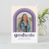 パープルレトロアーチ卒業発表 招待状 (スタンド正面)