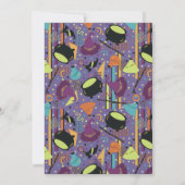 パープルレトロウィッチハロウィーン誕生日招待状 招待状 (裏面)