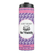 パープルレトロウォーターパターンカヌートター名前をカスタムする タンブラー (正面)