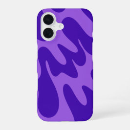 パープルレトロスタイルの波形スマホケース iPhone 16ケース