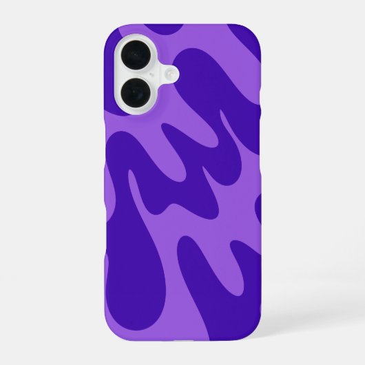 パープルレトロスタイルの波形スマホケース iPhone 16ケース (裏面)