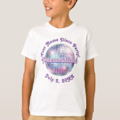 パープルレトロディスコパーソナライズされたボールTシャツ Tシャツ (正面)