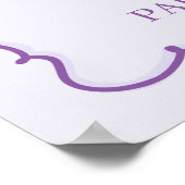 パープルレトロハートコケットケーキバレンタインウェルカム ポスター (角)