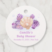 パープルレトロパールシーシェルベビーシャワー