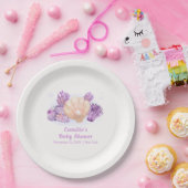 パープルレトロパールシーシェルベビーシャワー ペーパープレート (パーティー)