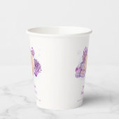 パープルレトロパールシーシェルベビーシャワー 紙コップ (左)