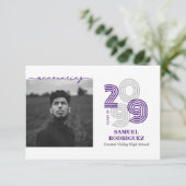 パープルレトロビッグナンバークラス写真 招待状 (スタンド正面)