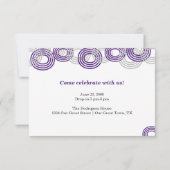 パープルレトロビッグナンバーズ3 – 写真の卒業 招待状 (裏面)