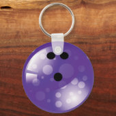 パープルレトロボウリングボール キーホルダー (正面)