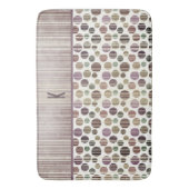 パープルレトロモダン水玉模様 バスマット (正面縦)