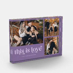 パープルレトロラブコラージュ フォトブロック