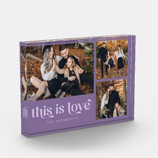 パープルレトロラブコラージュ フォトブロック (左)