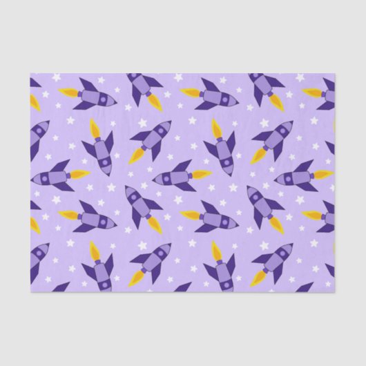 パープルレトロロケットティッシュペーパー 薄葉紙 (正面)