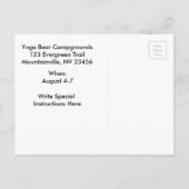 パープルレトロヴァンキャンピングトリップ招待状はがき インビテーションポストカード (裏面)