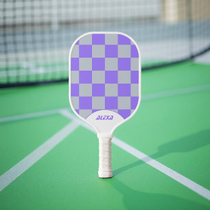 パープルレトロ市松模様にスポーツ ピックルボールラケット