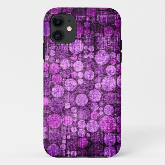 パープルレトロ水玉模様 |グランジヴィンテージ Case-Mate iPhoneケース (裏面)