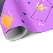 パープルレトロ80sラッピング紙 ラッピングペーパー (ロールコーナー)