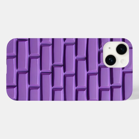 パープルレンガ壁iPhoneケース トレンディーな見た目 Case-Mate iPhoneケース (裏面 (横))