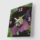 パープルレンテンバライースターフラワー スクエア壁時計 (傾斜)