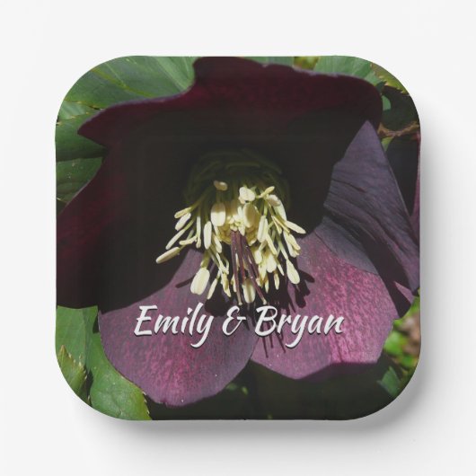 パープルレンテンバライースターフラワー ペーパープレート (正面)