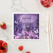 パープルレヴェリーのウェディングシャワーナプキン - ガーデン スタンダードカクテルナプキン (インサイチュ)