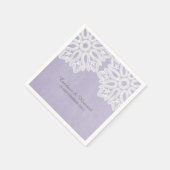パープルレースエレガント紙ナプキンス スタンダードカクテルナプキン (角)