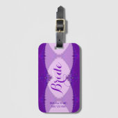 パープルレースカントリースタイルチームブライド荷物 ラゲッジタグ (正面縦)