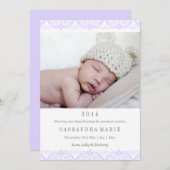 パープルレース誕生のお知らせ 案内状 (正面/裏面)