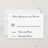 パープルレースRSVP結婚's 出欠カード (裏面)