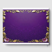 パープルロイヤルとゴールドメタリックのエレガントな花  ゲストブック (裏面)