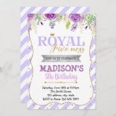 パープルロイヤルフィフネスパーティー招待状 招待状 (正面/裏面)