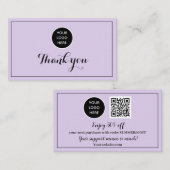 パープルロゴありがとうビジネス報酬パンチ ロイヤリティカード (正面/裏面)