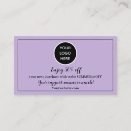 パープルロゴありがとうビジネス報酬パンチ ロイヤリティカード