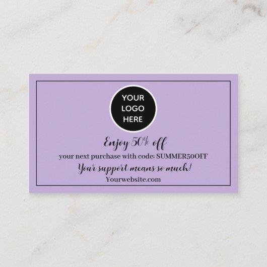 パープルロゴありがとうビジネス報酬パンチ ロイヤリティカード (裏面)
