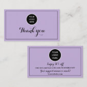 パープルロゴありがとうビジネス報酬パンチ ロイヤリティカード (正面/裏面)