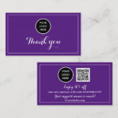 パープルロゴありがとうビジネス報酬パンチ ロイヤリティカード (正面/裏面)