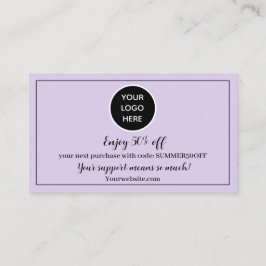 パープルロゴありがとうビジネス報酬パンチ ロイヤリティカード