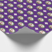 パープルロゴクリスマスサンタギフトパターン会社 ラッピングペーパー (角)